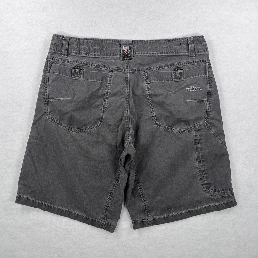 Kuhl Ramblr Mens Vintage Patina Dye Cargo Shorts Gray Size 34 Hiking Outdoor